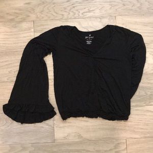 American Eagle Soft&Sexy Bell Sleeve Surplice Top